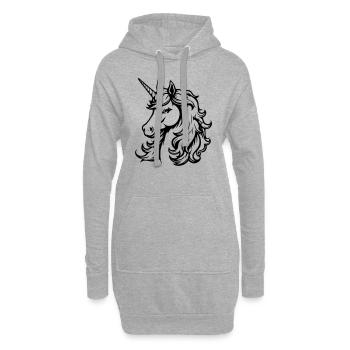 Schlichtes Einhorn-Design - Hoodie-Kleid - Grau meliert - Vorne