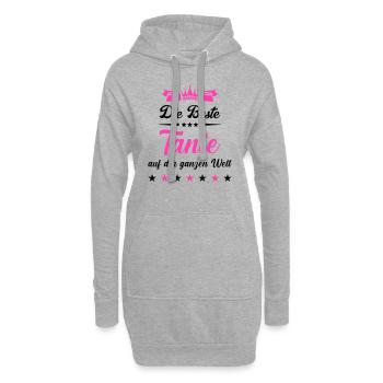 beste tante auf der welt - Hoodie-Kleid - Grau meliert - Vorne