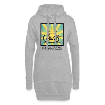 Vélo cargo Popartstyle, Vélo cargo - Sweat-shirt à capuche long Femme - gris chiné - Devant
