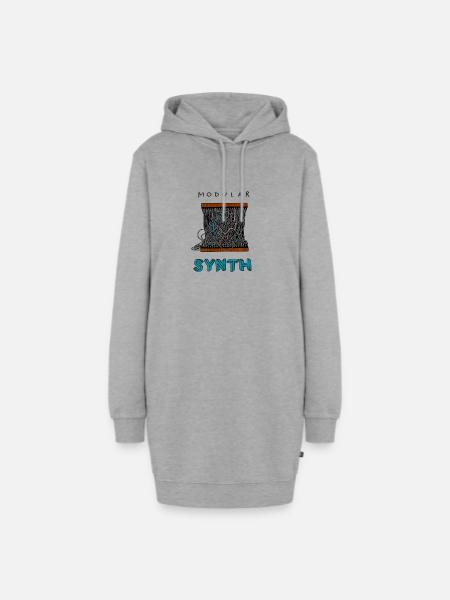 Modularer Synthesizer - Hoodie-Kleid - Grau meliert