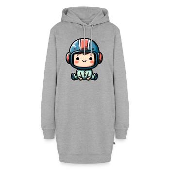 Motard Casque Bebe - Sweat-shirt à capuche long Femme - gris chiné - Devant