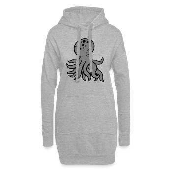 Oktopus schläft traurig Augen geschlossen müde süß - Hoodie-Kleid - Grau meliert - Vorne