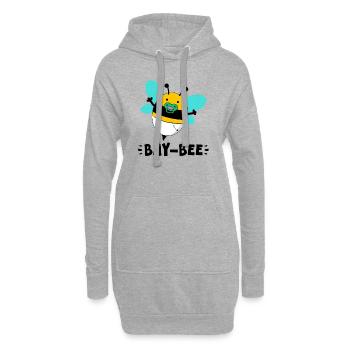 Bay-bee – Baby Bee Doodle, niedlich & skurril - Hoodie-Kleid - Grau meliert - Vorne