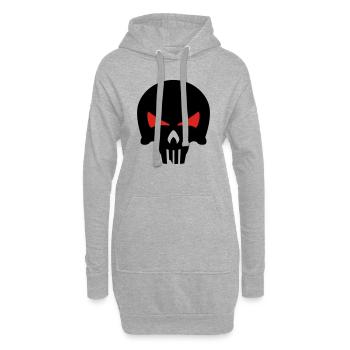 bone head - Hoodie-Kleid - Grau meliert - Vorne