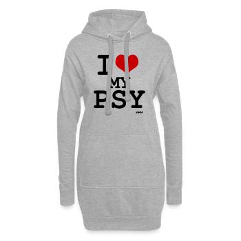 i love my psy - Hoodie-Kleid - Grau meliert - Vorne