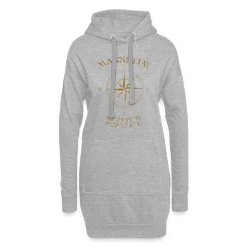 Kompass GPS Koordinaten Mannheim - Hoodie-Kleid - Grau meliert - Vorne