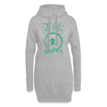 Skiing - Hoodie-Kleid - Grau meliert - Vorne