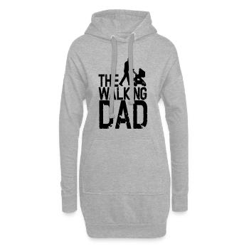 Le papa qui marche - Sweat-shirt à capuche long Femme - gris chiné - Devant