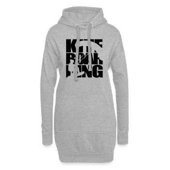 Kiteboarding Kite Boarding Kitesurfen Kitesurfer - Hoodie-Kleid - Grau meliert - Vorne