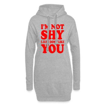 i'm not shy i just don't like you - Hoodie-Kleid - Grau meliert - Vorne
