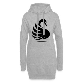 Elegante Schwan-Silhouette: Anmut auf dem Wasser - Hoodie-Kleid - Grau meliert - Vorne