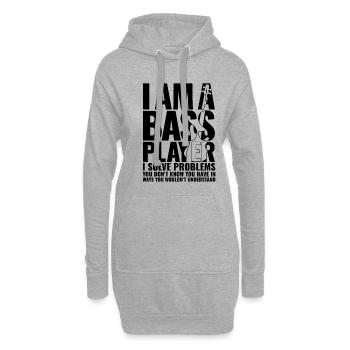I AM A BASS PLAYER for best bassist bass player - Hoodie-Kleid - Grau meliert - Vorne
