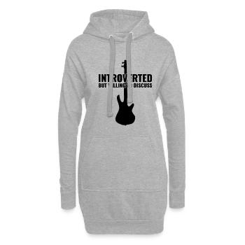 INTROVERTED BUT WILLING DISCUSS bass player - Hoodie-Kleid - Grau meliert - Vorne