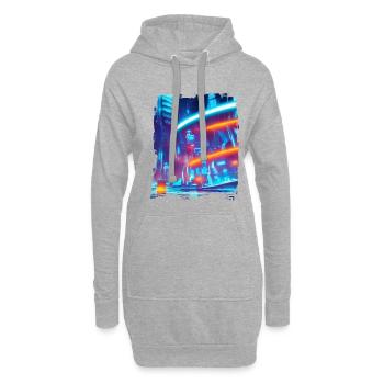 Cool Japanese World Japan Neon City - Hoodie-Kleid - Grau meliert - Vorne