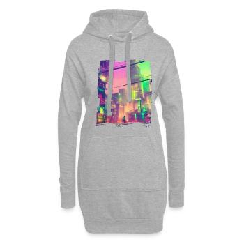 Cool Japanese World Japan Neon City - Hoodie-Kleid - Grau meliert - Vorne