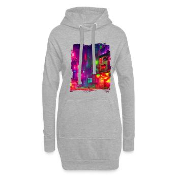 Cool Japanese World Japan Neon City - Hoodie-Kleid - Grau meliert - Vorne