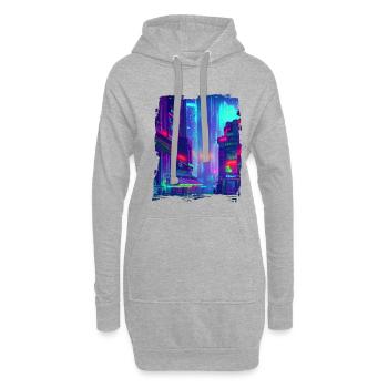 Cool Japanese World Japan Neon City - Hoodie-Kleid - Grau meliert - Vorne