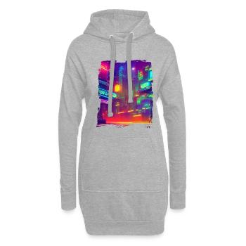 Cool Japanese World Japan Neon City - Hoodie-Kleid - Grau meliert - Vorne
