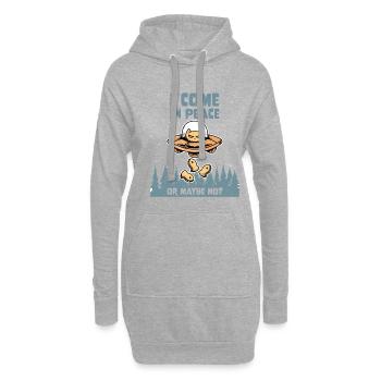Alien Cat Galaxy Lover Come In Peace Or Maybe Not - Hoodie-Kleid - Grau meliert - Vorne