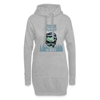 Alien Galaxy Space Lover Your Planet Is Next - Hoodie-Kleid - Grau meliert - Vorne