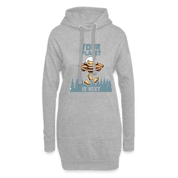 Alien Galaxy Space Cat Lover Your Planet Is Next - Hoodie-Kleid - Grau meliert - Vorne