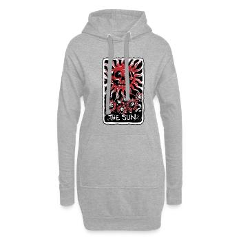 The Sun Blood Red Skeleton Skull Tarot Card - Hoodie-Kleid - Grau meliert - Vorne