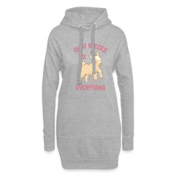 Spreading Love Laughter Goat Kisses Fix Everything - Hoodie-Kleid - Grau meliert - Vorne