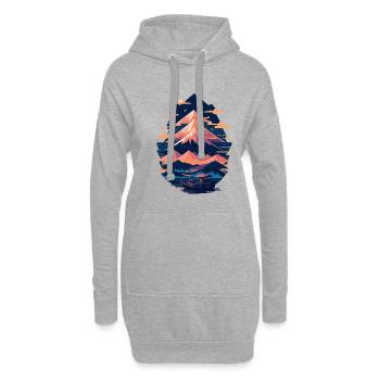 Serene Mount Fuji Sunset Peaceful River Scenery - Hoodie-Kleid - Grau meliert - Vorne