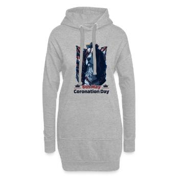 King's Coronation Day May 6th, 2023 Celebration - Hoodie-Kleid - Grau meliert - Vorne