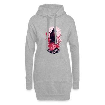 Shadow Samurai: Colorful Chaos Unleashed - Hoodie-Kleid - Grau meliert - Vorne