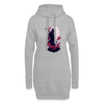Shadow Samurai: Colorful Chaos Unleashed - Hoodie-Kleid - Grau meliert - Vorne