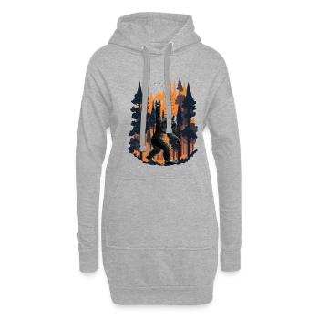 Forest Swagger: Bigfoot's Cool Camouflage - Hoodie-Kleid - Grau meliert - Vorne