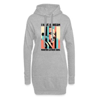 Vision eines Traums MLK Inspirierendes Porträt - Hoodie-Kleid - Grau meliert - Vorne