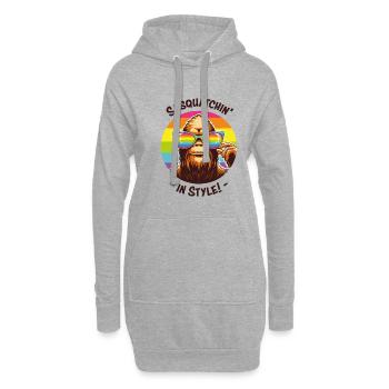 Sasquatchin' avec style - Drôle de Bigfoot - Sweat-shirt à capuche long Femme - gris chiné - Devant