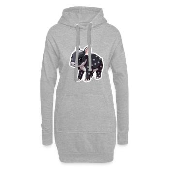 Niedliche Bergtapir-Illustration - Entzückendes Tier - Hoodie-Kleid - Grau meliert - Vorne