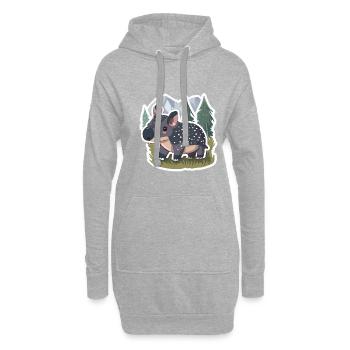 Niedliche Bergtapir-Illustration - Entzückendes Tier - Hoodie-Kleid - Grau meliert - Vorne