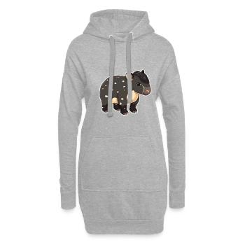 Niedliche Bergtapir-Illustration - Entzückendes Tier - Hoodie-Kleid - Grau meliert - Vorne