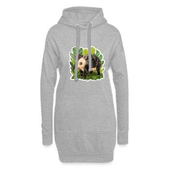 Niedliche Bergtapir-Illustration - Entzückendes Tier - Hoodie-Kleid - Grau meliert - Vorne