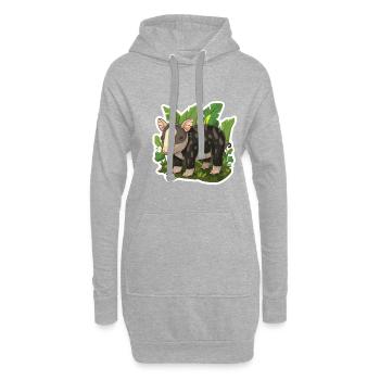 Niedliche Bergtapir-Illustration - Entzückendes Tier - Hoodie-Kleid - Grau meliert - Vorne