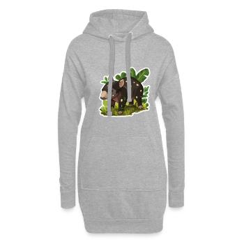 Niedliche Bergtapir-Illustration - Entzückendes Tier - Hoodie-Kleid - Grau meliert - Vorne