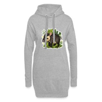 Niedliche Bergtapir-Illustration - Entzückendes Tier - Hoodie-Kleid - Grau meliert - Vorne