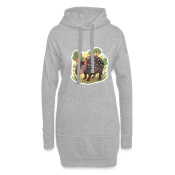 Niedliche Bergtapir-Illustration - Entzückendes Tier - Hoodie-Kleid - Grau meliert - Vorne