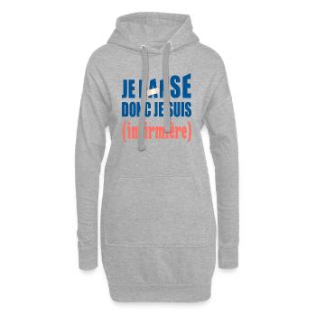 Je panse donc je suis infirmière t-shirt cadeau - Sweat-shirt à capuche long Femme - gris chiné - Devant