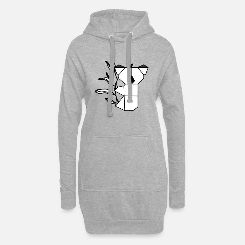 Koala auf Eukalyptus - Hoodie-Kleid - Grau meliert