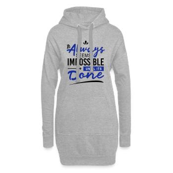Cela semble toujours impossible jusqu'à ce que ce soit fait - Sweat-shirt à capuche long Femme - gris chiné - Devant