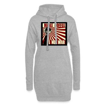 Faire du café pas de guerre Barista Caféine Junkie Café - Sweat-shirt à capuche long Femme - gris chiné - Devant