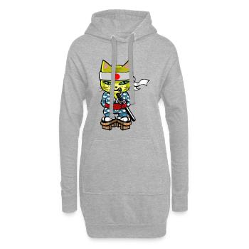 Chat mouraÏ - Sweat-shirt à capuche long Femme - gris chiné - Devant