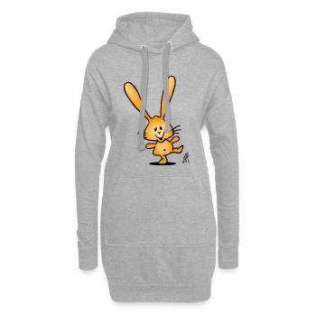 Kaninchen - Hoodie-Kleid - Grau meliert - Vorne