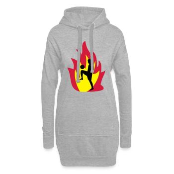 Fussball Feuer - Hoodie-Kleid - Grau meliert - Vorne