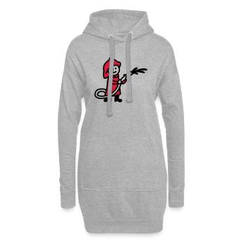 Pompier - Sweat-shirt à capuche long Femme - gris chiné - Devant